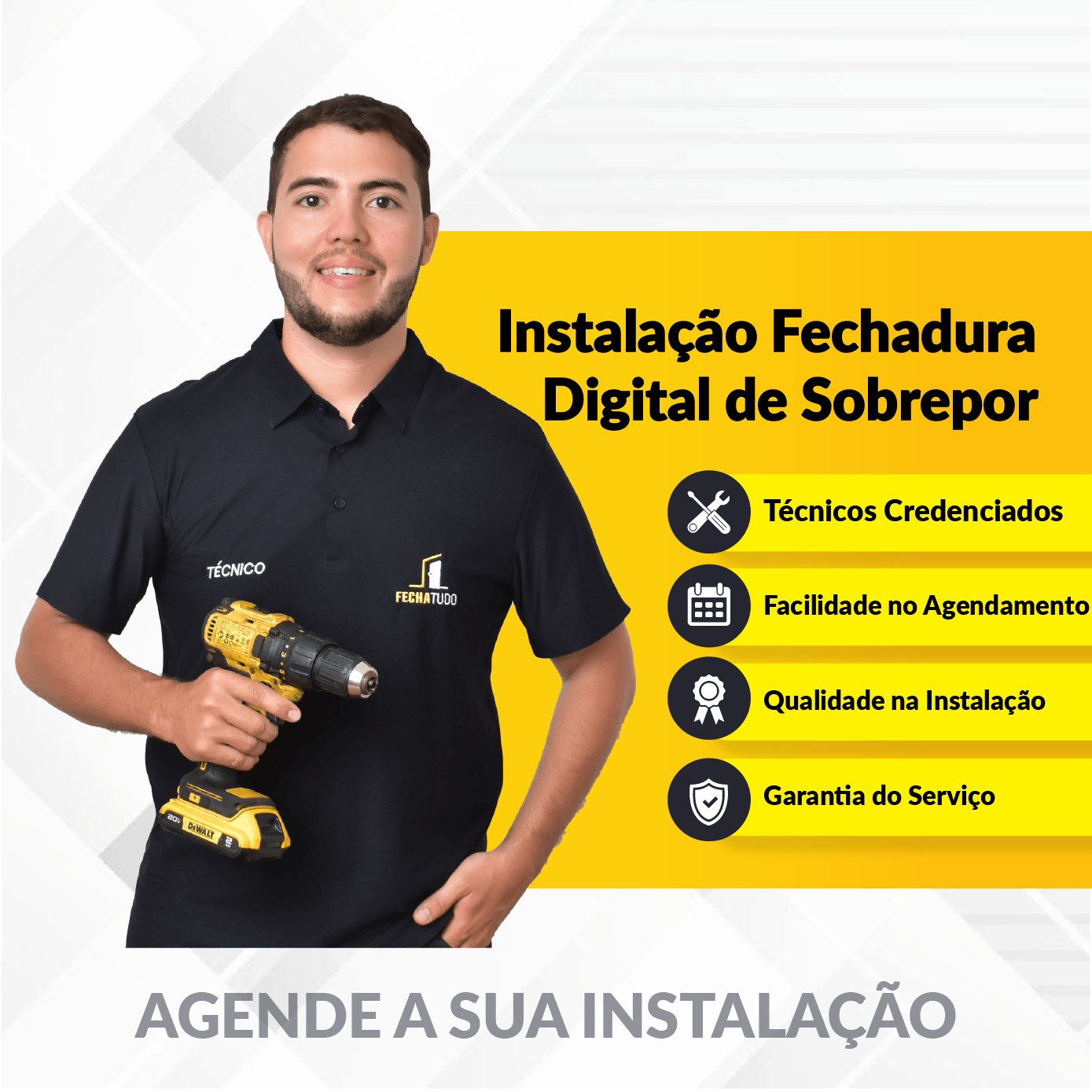 Instalação Fechadura Digital de Sobrepor