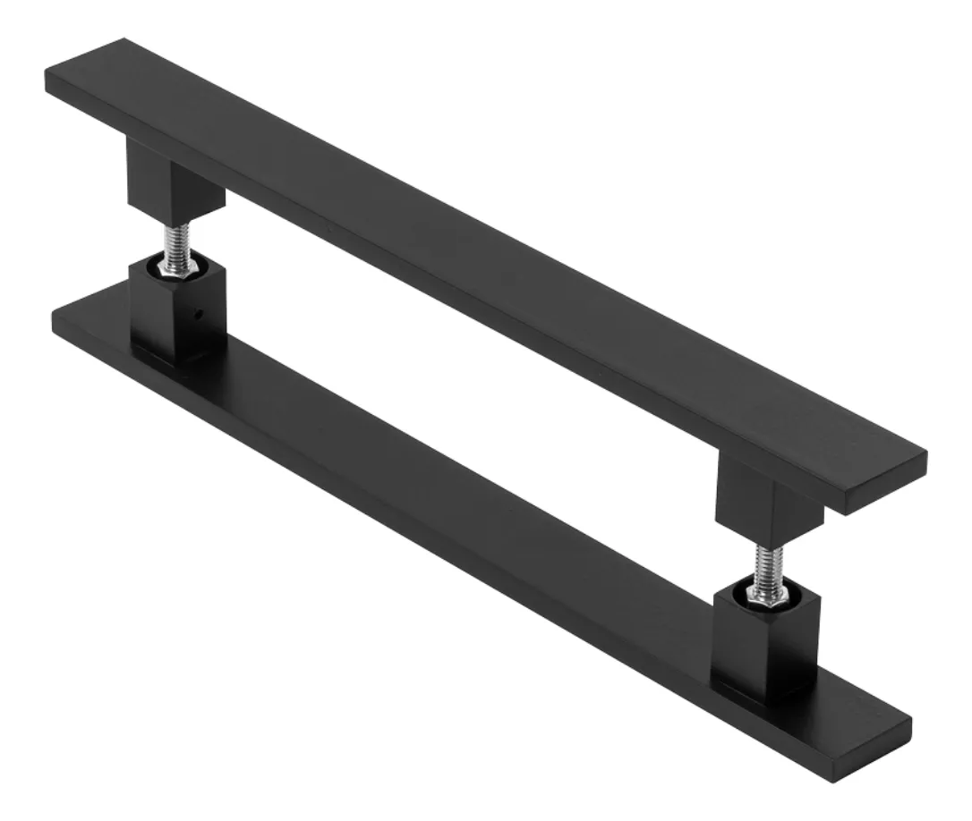 Puxador Inox Preto Para Porta Pivotante Madeira Vidro 40 Cm