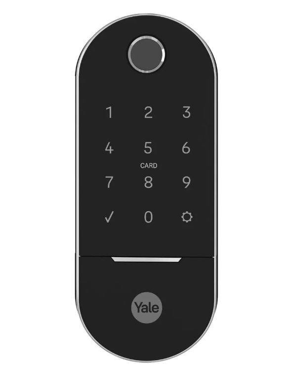 Fechadura Digital Yale Lia Preta e Cromada com Biometria, Senha e Tag