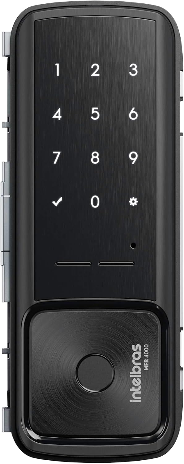 Fechadura Inteligente Intelbras MFR 4000 para Portas de Vidro com Biometria e Controle por App